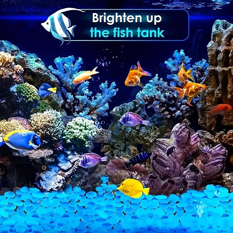 Image of 100 PCS Luminous Stones Glow in The Dark Rocks Mixed Color DIY Decorative Pebbles for Aquarium Fish Tank Garden Path Patio Lawn Yard Sidewalk Decor Colorful Glowing Cobbles Outdoor Indoor Ornaments