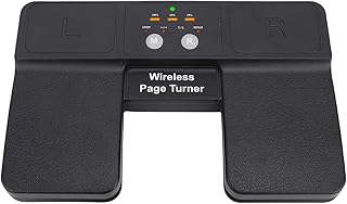 Pretfy Çok Fonksiyonlu Kablosuz Sayfa Çevirici Pedalı, Tabletler Için Sessiz Şarj Edilebilir Müzik Sayfası Çevirici - Kararlı Kaymaz Tasarım, Siyah ABS