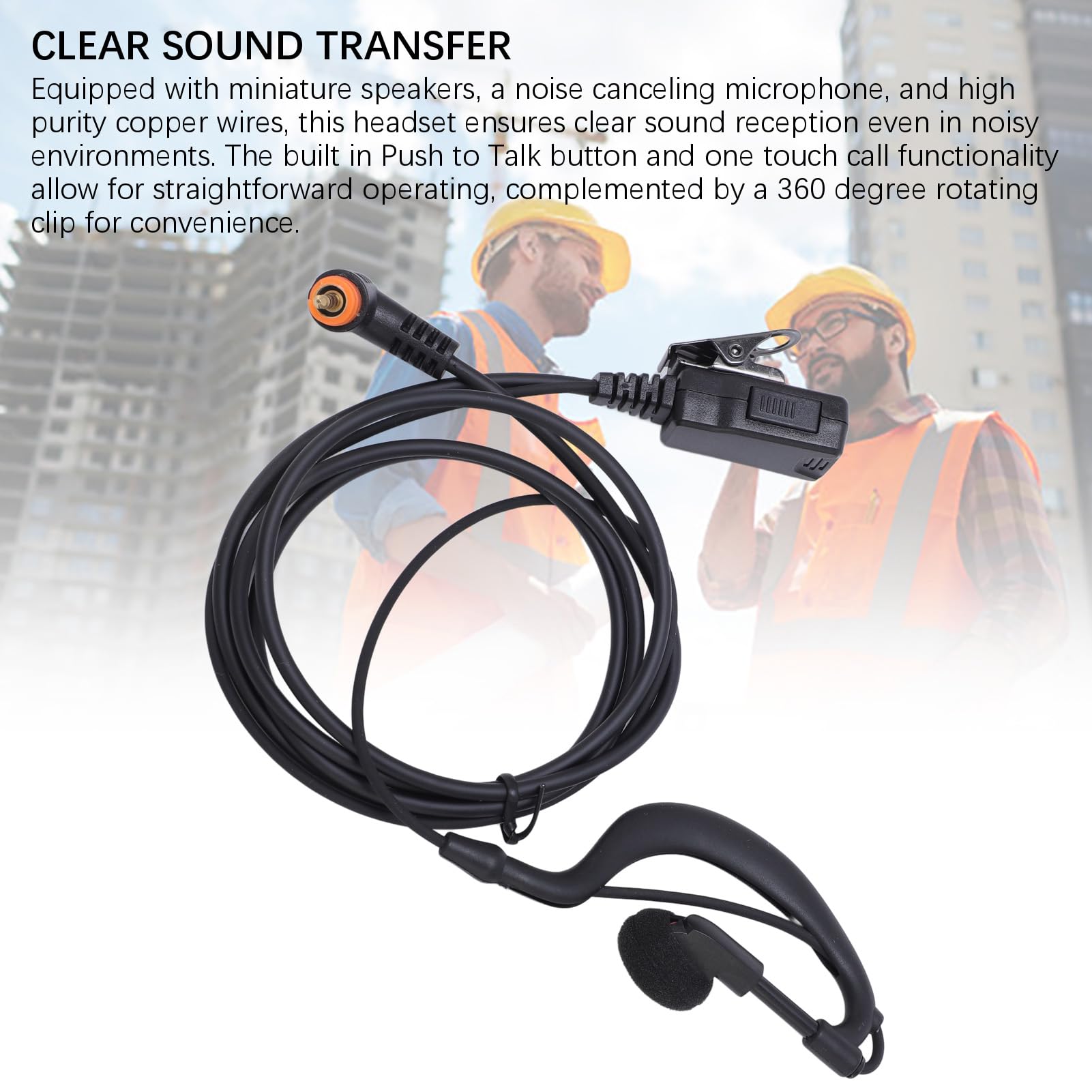 Qiilu G シェイプ イヤピース ヘッドセット マイク PTT 付き SL1M SL1K 600 300 7500 400 4000 7550 TLK100 ラジオ + トランシーバー双方向ラジオ用 - 4