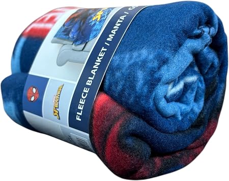 Marvel Spiderman Fleece Throw Blanket for Children – 100x140cm – Soft & Cosy Polyester Kids Blanket – Winter Bedding & Travel Accessory