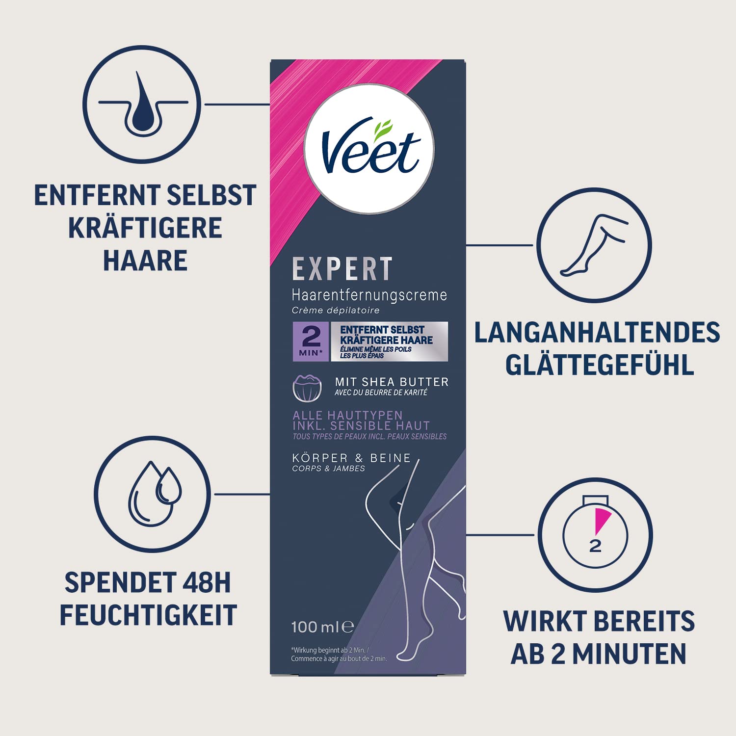 Veet Expert 3238730 Krem do Depilacji, 100 ml