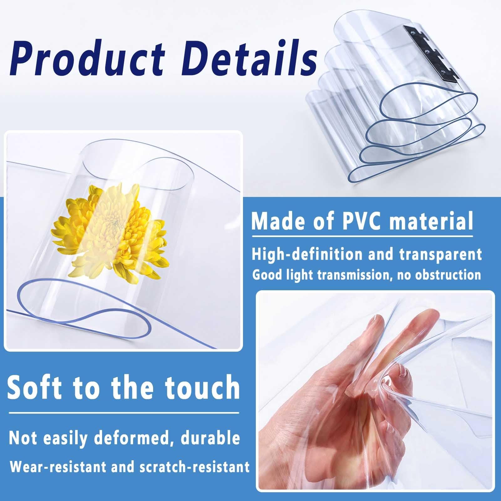 Rideaux À Lamelles Verticales Rideau De Porte Laniere Plastique Anti Chaleur Rideau À Lanière PVC Transparent Rideaux D'extérieur Imperméable(2.0mm,W15cmxH255cm)