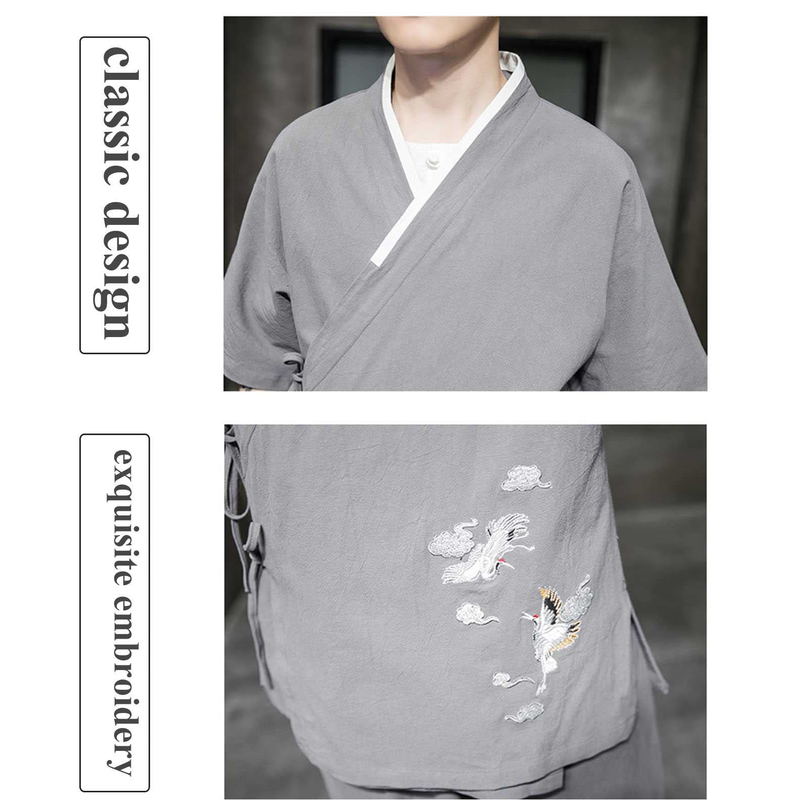 FAXIOAWA Giacca da Cuoco da Cucina da Uomo Giapponese, Uniforme da Lavoro per Ristorante con Stampa Ricamata, Logo Personalizzabile