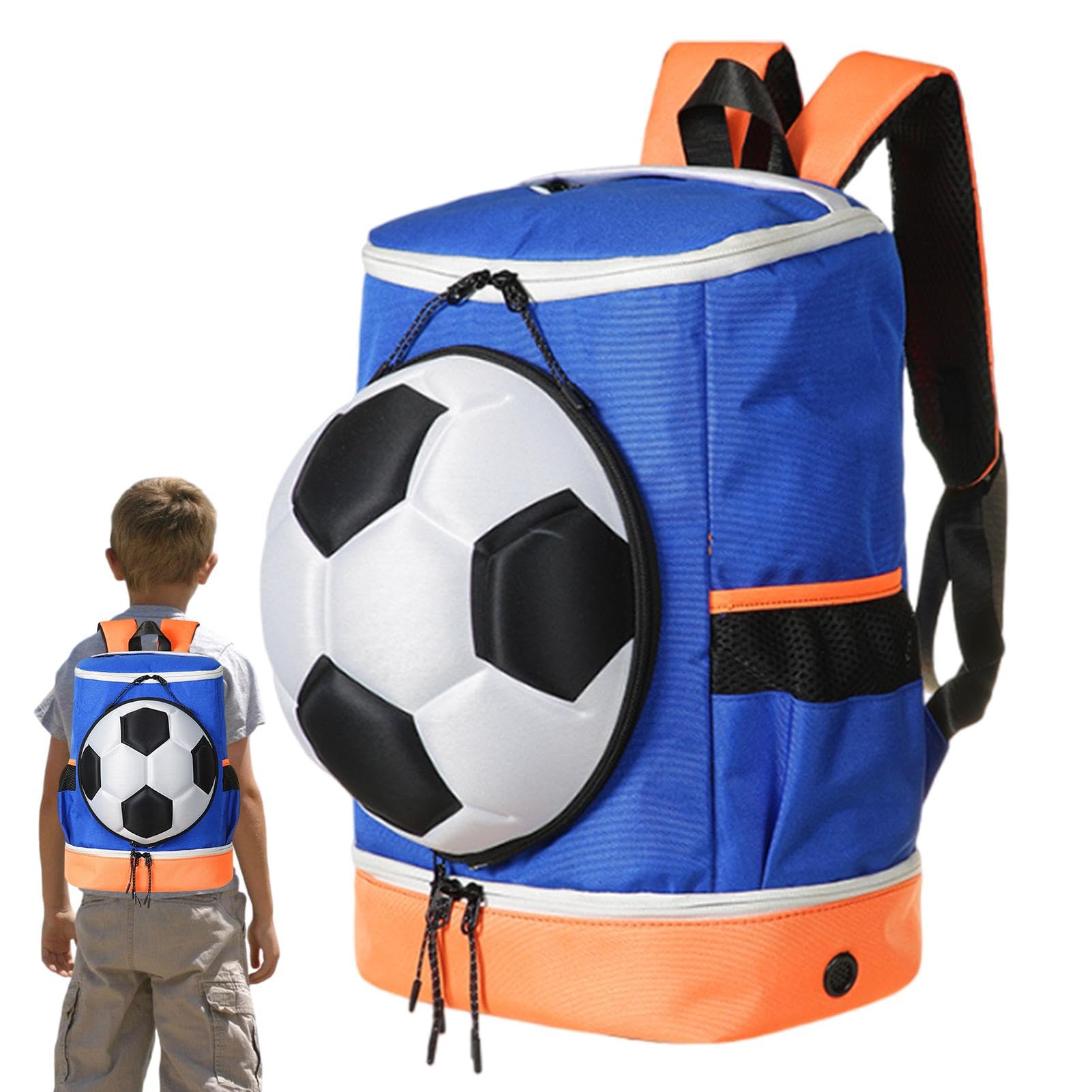 Mochila de baloncesto | Mochila de fútbol, mochila de voleibol de gran capacidad, bolsa de fútbol con compartimento para pelota y zapatos, mochila deportiva