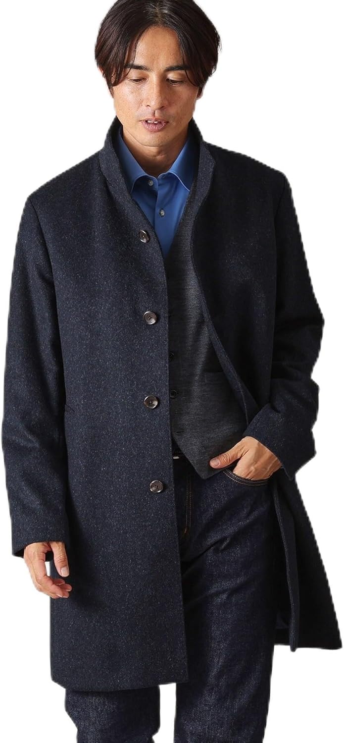 Amazon | [ タケオキクチ ] スタンドカラーコート 【ウールカシミヤ