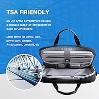 Vista 2 de Bolsa para laptop, BAGSMART Maletín para laptop de 15.6 pulgadas para hombres y mujeres, Maletín para trabajo y viajes de negocios, Negro puro, 15.6