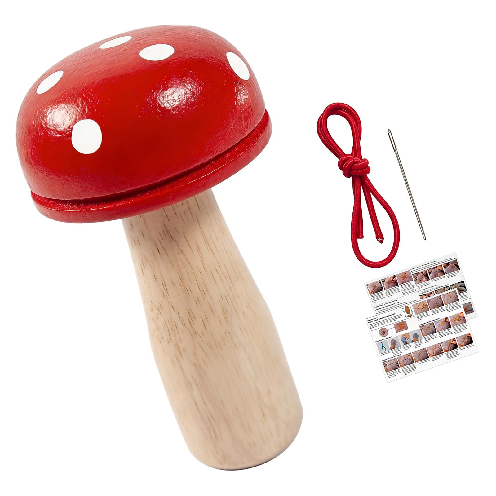 OSNIYAW Portable Wooden Mushroom Flicker, Wooden Darning Mushroom Tool, Sewing Aid for Repair Clothes, Knitting, Sewing Accessories, Knitting Tool for Beginners