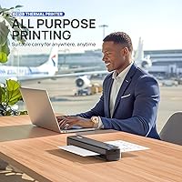 Vista 5 de POLONO Impresora portátil, impresora térmica Bluetooth sin tinta D810 inalámbrica para viajes, compatible con iOS, Android, laptop, compatible