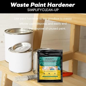 8 Pack Waste Paint Hardener, Solidifier for Disposal for Acrylic & Latex | Fast Acting , Quick, Easy, and Safe