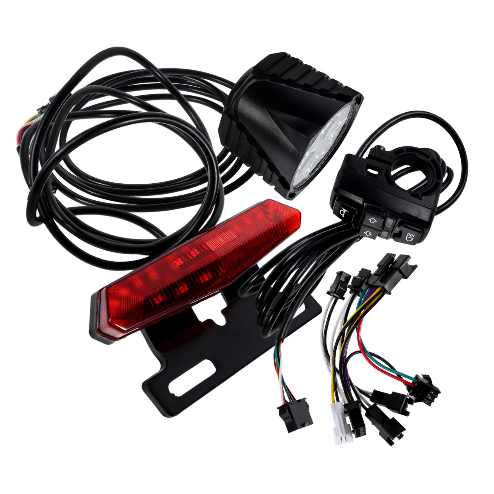 Alipis Kit de Feux Arrière LED pour Vélo Électrique avec Clignotants Bouton de Klaxon Lumières et Arrière Accessoires de Sécurité pour Trottinette Électrique et Vélos