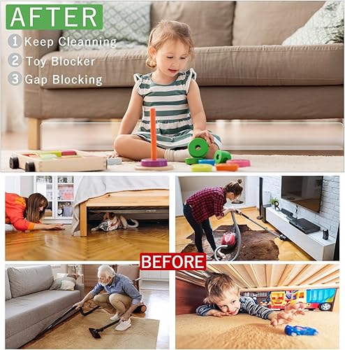 Miniatura 2 de Bloqueador para debajo del sofá, bloqueadores de juguetes para muebles, barrera de parachoques ajustable con cinta fuerte, evita que las cosas pasen