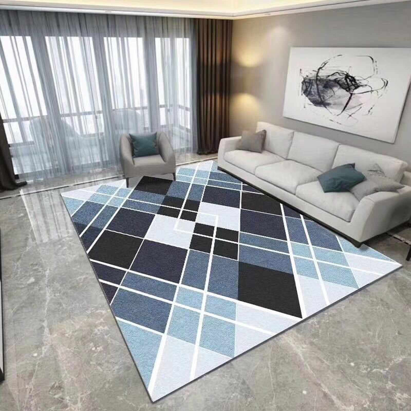Alfombra de pelo corto antideslizante: seguridad y limpieza fácil para un comedor muy elegante.