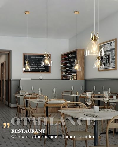 Miniatura 5 de Luces colgantes de cristal para isla de cocina, 7.5 pulgadas, luces colgantes de vidrio dorado de 7.5 pulgadas, 1 unidad, lámpara colgante moderna