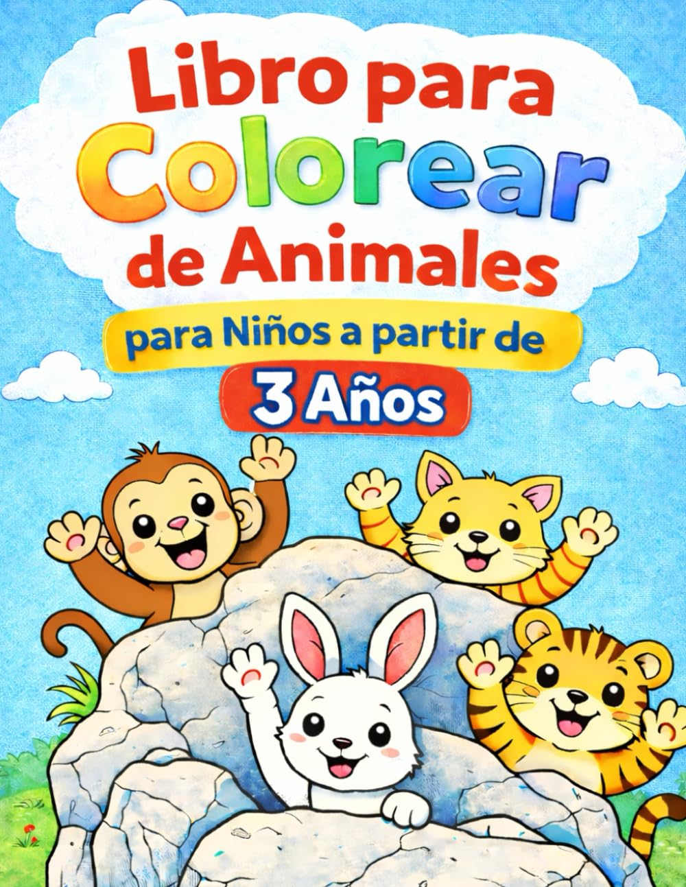 Libro para Colorear de Animales para Niños a partir de 3 Años: Colorea, Descubre y Diviértete I 25 Animales Adorables para Colorear