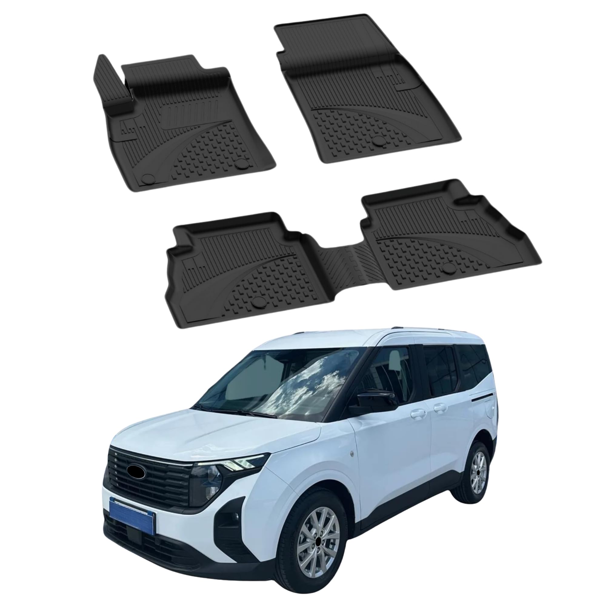 MOTOS Tappetini in gomma per auto adatto per Ford Kuga III dal 2019 Migliorare il comfort di viaggio con il tappetino antiscivolo per auto