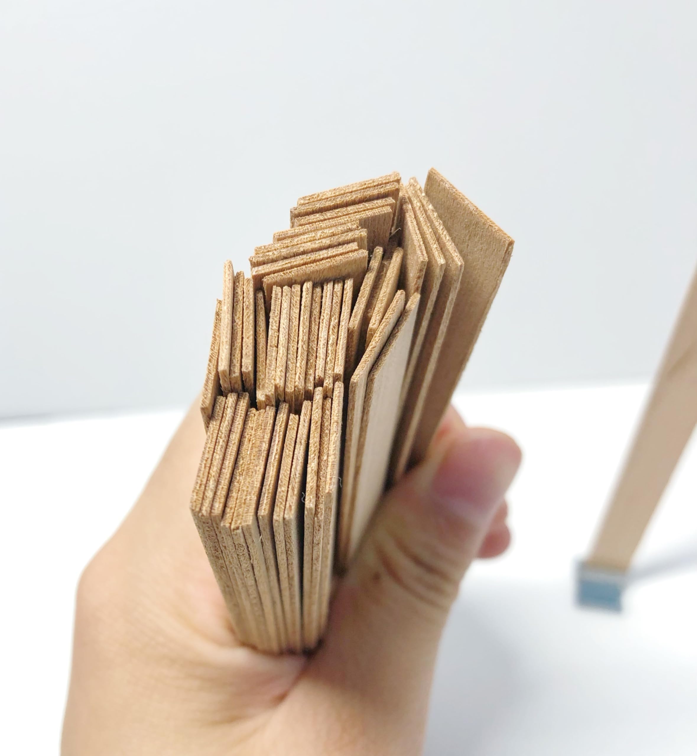 Kit de fabrication de bougies en bois de 120 pièces de 1 mm d'épaisseur, 50 mèches épaisses en bois naturel pour bougies artisanales