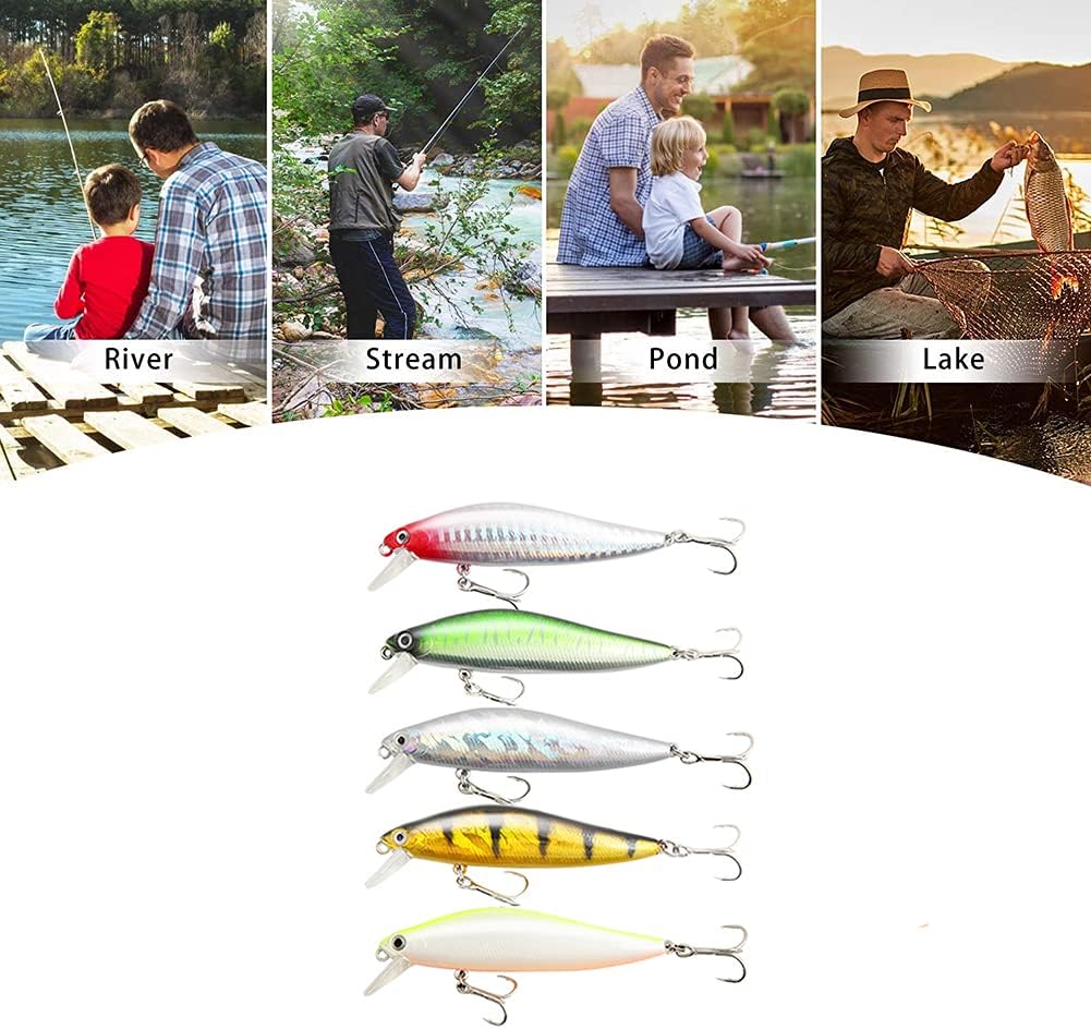 Amazon Magnolia 渓流 トラウト フローティングミノー ミノールアーセット 実績の爆釣多色 リップ付ミノー バス シーバス セット ヒラメ ヒラメ マゴチ トラウト ルアー 90mm 13g 海釣り 表層 中層適用 5個セット Magnolia ルアー