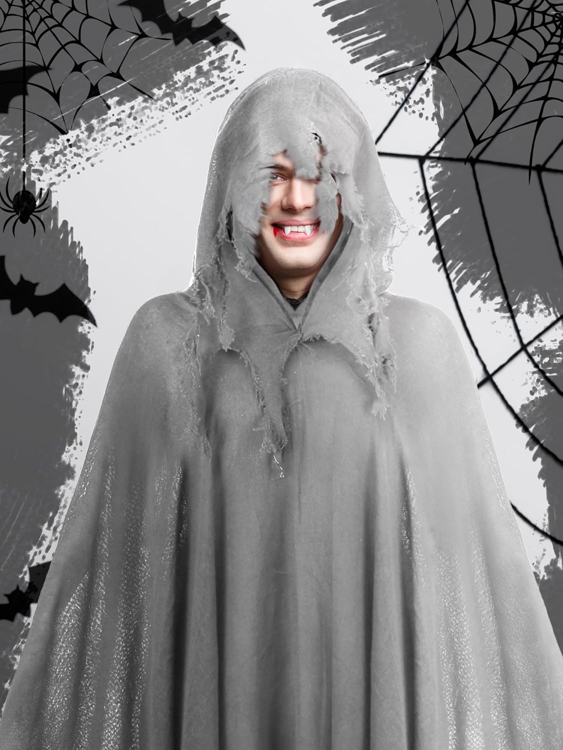 Halloween Grim Reaper Costume Halloween Hooded Cloak Cosplay Costumes for Adult Medieval Renaissance Cape - Image 2