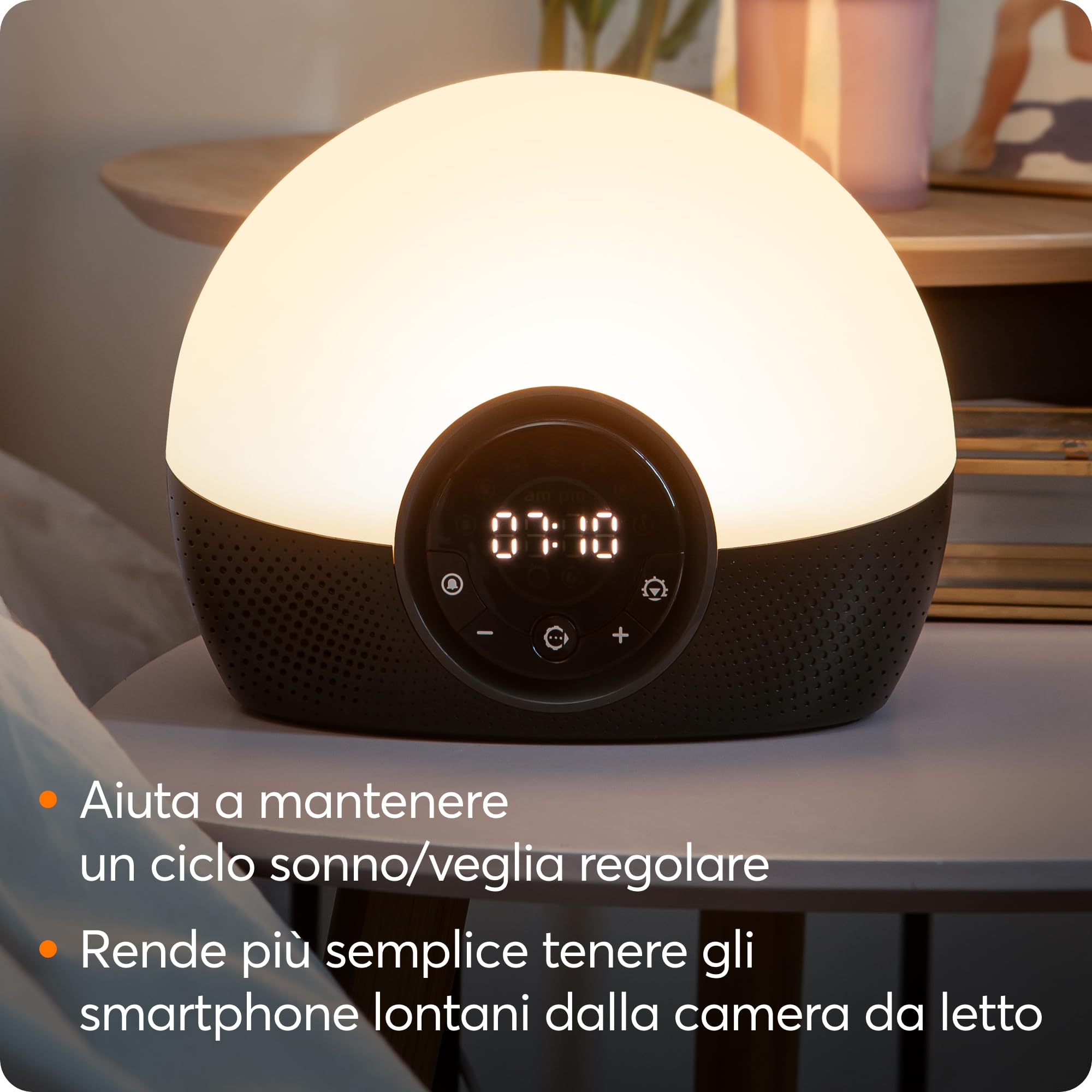 Lumie Bodyclock Glow 150 – Orologio sveglia con luce per risveglio con 9 suoni e funzione di tramonto, 12 W