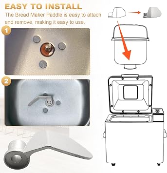 QQZ Replacement Bread Maker Paddle, for Cuisinart Bread Maker Machine Models CBK-100 & CBK-200