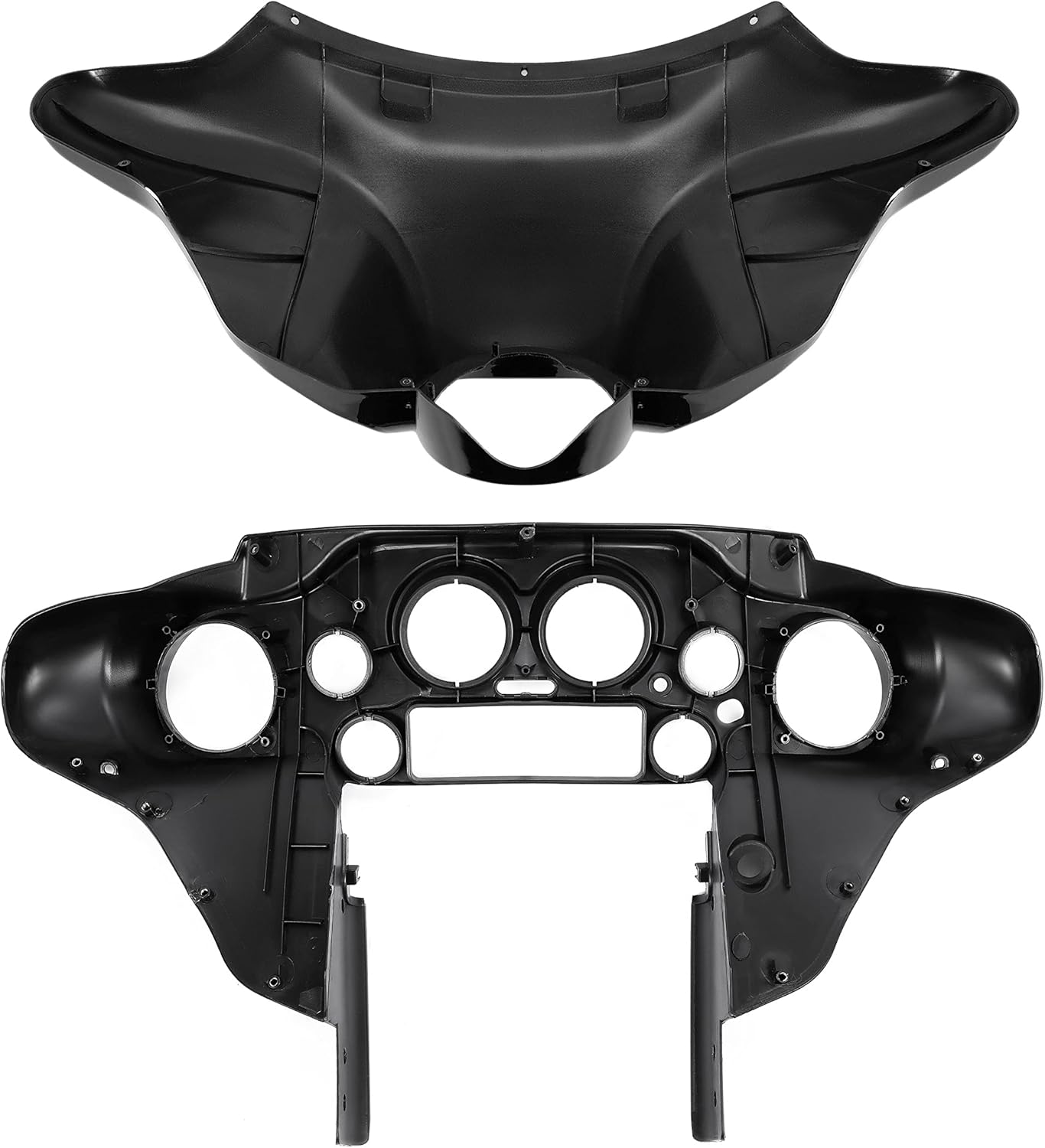 HECASA Batwing Inner Outer Fairing Compatible with 1996-2013 Harley Davidson Touring Electra Glide Street Glide Black ABS Front