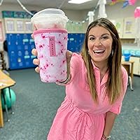 Vista 4 de Sok It Java Sok - Funda de neopreno con aislamiento térmico para tazas de café helado y vasos de sodas frías, diseño Daisy Chain, tamaño S, 16-20