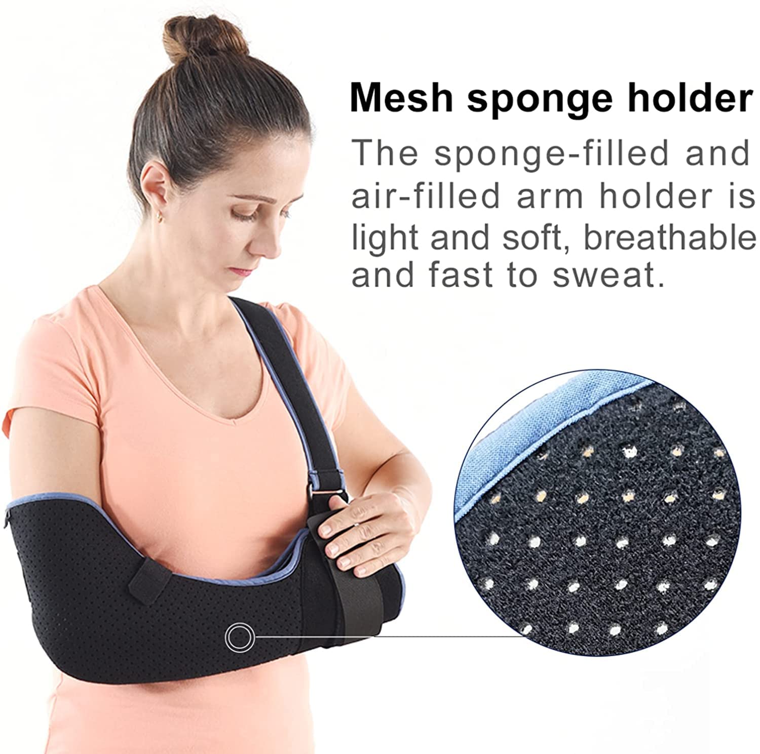 Eslinga De Brazo Ligero Diseño De Soporte Triangular Soporte De Hombro Ajustable Transpirable Soporte De Brazo para Fractura O Dislocación, Fijación De Fractura De Codo