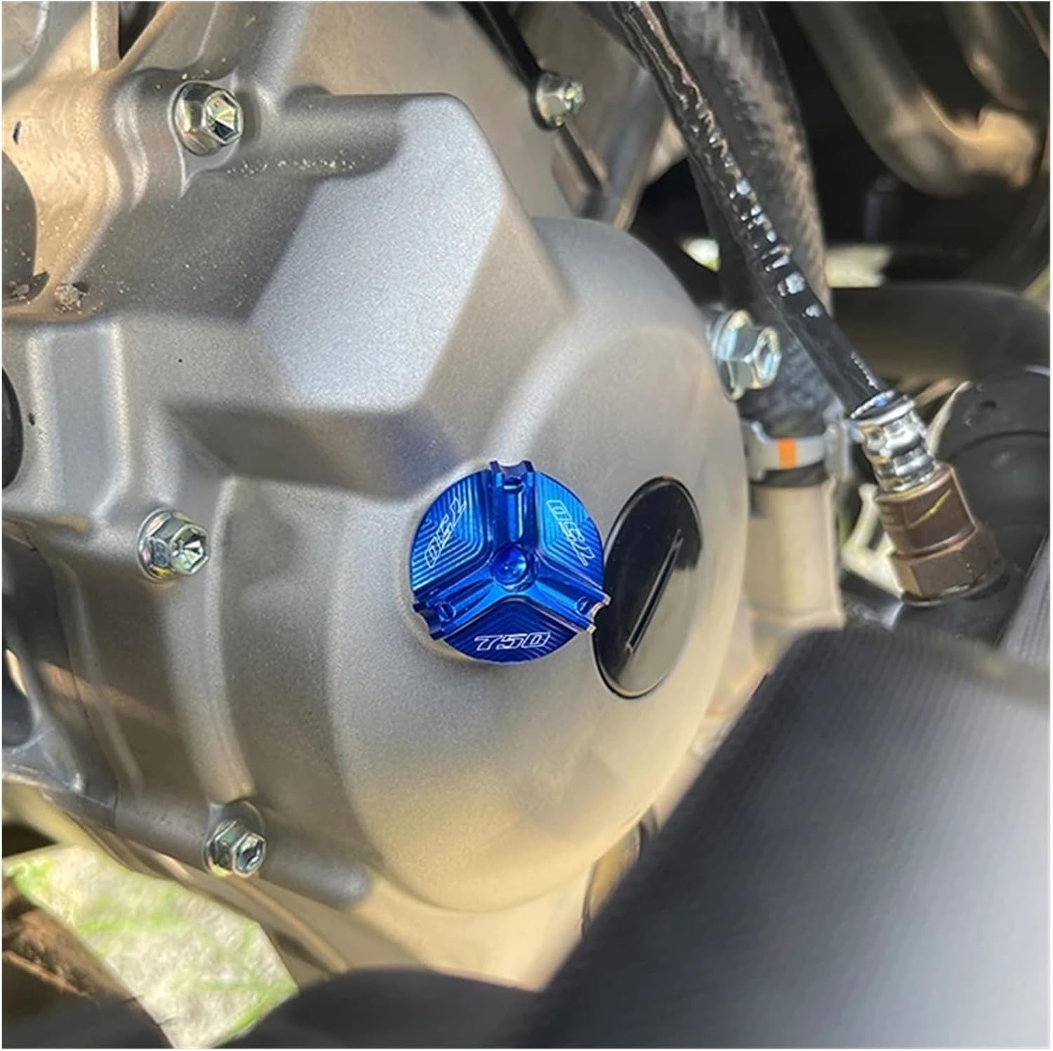 F Motorcycle Brake Fluid Cap Master Cylinder Reservoir Cover Accessories for Suzuki GSX-S750 GSXS750 GSX-S 750 GSX S750 Y(M20x1.5 Blue)