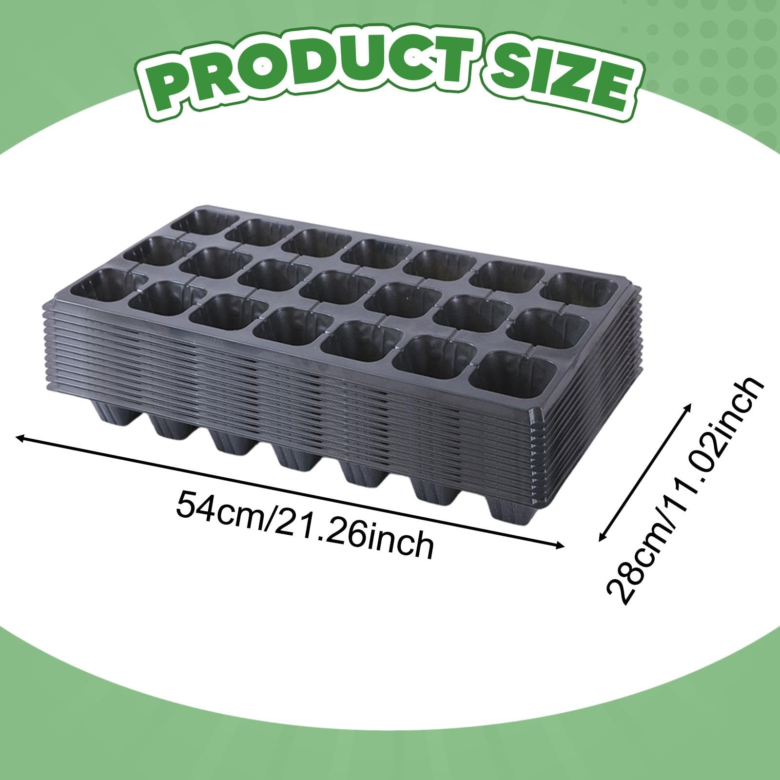 12 Plateaux de Semis Alvéolés en PP, avec Trous de Drainage, Bacs de Germination pour Semis de Légumes, Fleurs, Fruits, Plaques Pépinière Réutilisables pour Jardinage Intérieur, 21 cellules