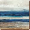 Creative Tops Coasters Set of 4, Premium Wooden Cork-Backed Coasters with Abstract Ocean Design, 10.5cm (4'')