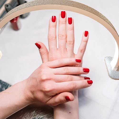 Miniatura 4 de Lámpara de mesa LED de media luna de 29 pulgadas para esteticistas, lámpara de mesa de uñas con tecnología de uñas, extensiones de pestañas de 45 W,