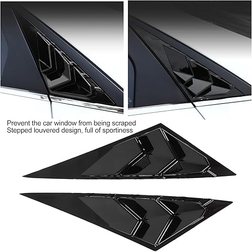 Miniatura 3 de Fydun 1 par de persianas laterales para ventana trasera, 1 par de persianas laterales de ventilación para parasol con cubierta de pala deportiva,