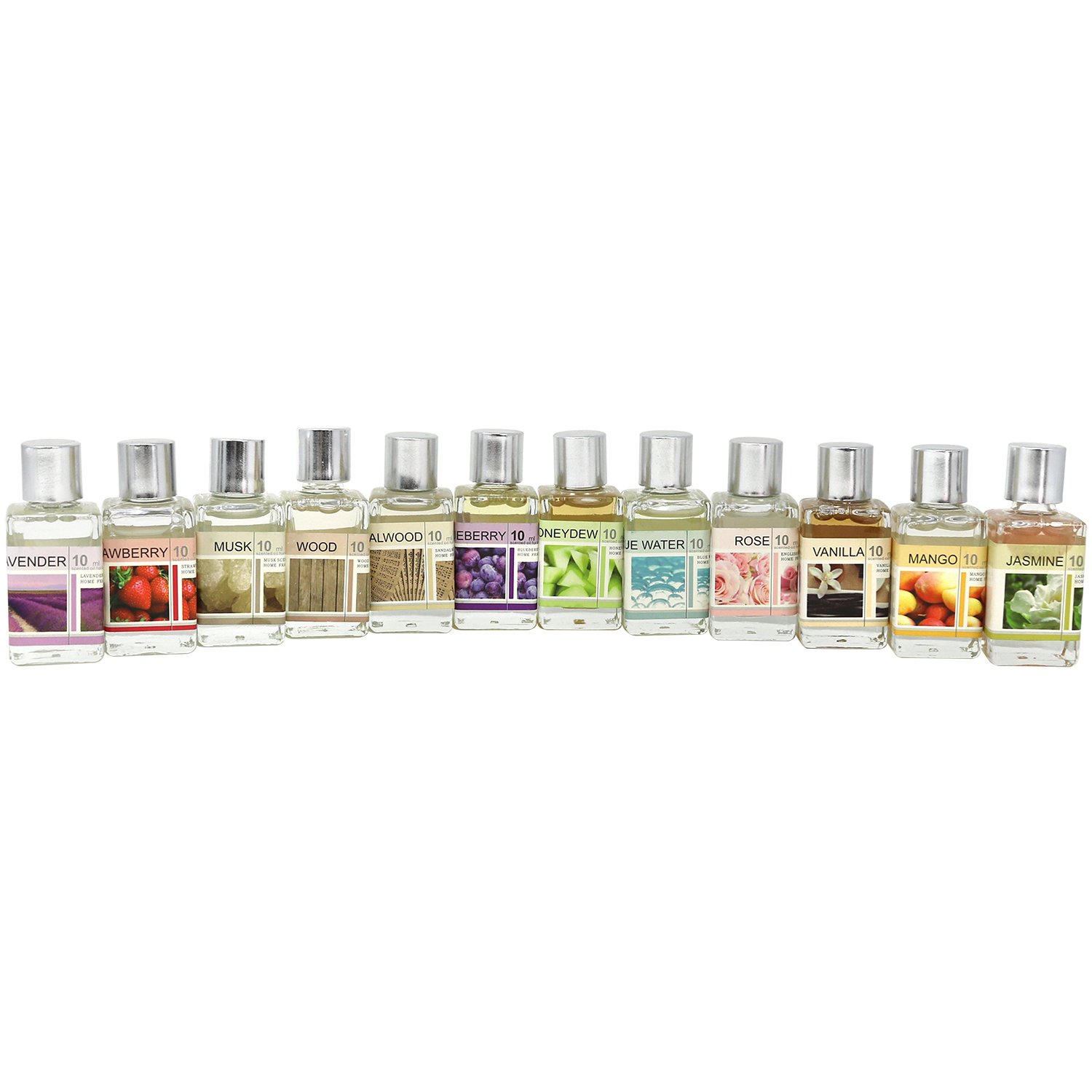 com-four® 12x Scented Oils, Scented Oil for Scented Lamps, Scented Lights, diffusers and Scented Warmers [Selection Varies] (12x Fragrance Mix)