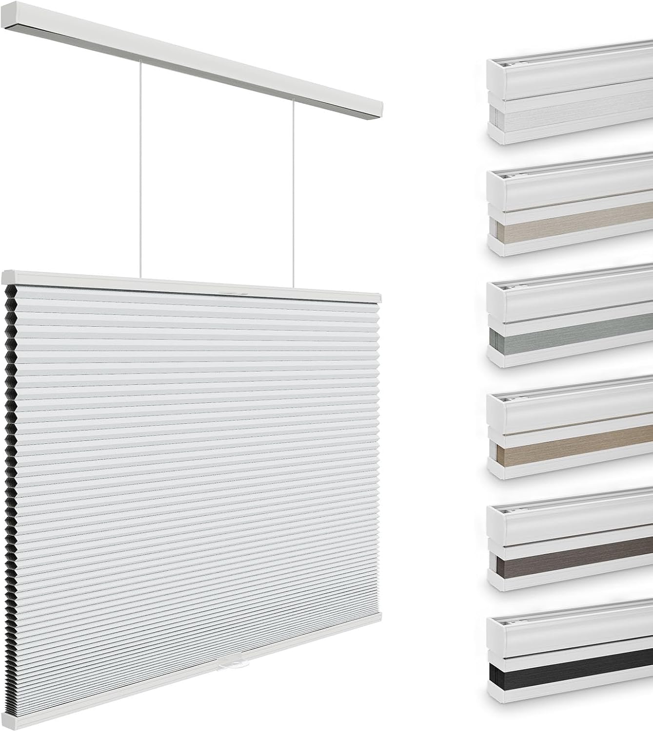 Changshade Blackout Cellular Shades Cordless, Top Down Bottom Up Blinds for Windows, 1.5" Single Cell Pleated Honeycomb Window Shades for Bedroom, Child Room,25.5" Width×64" Height,White Blackout-white 25.5"W*64"H