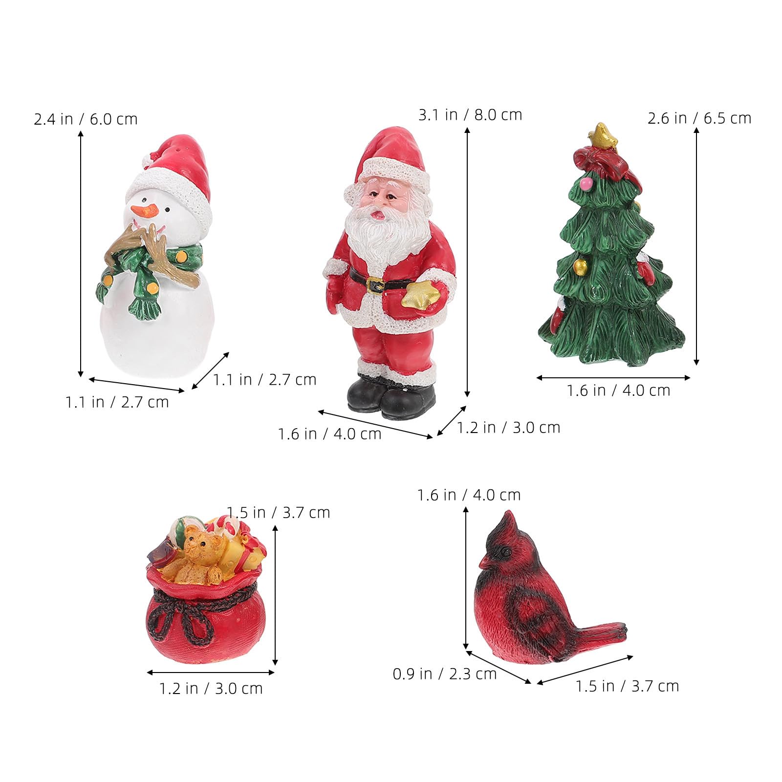 Toyvian 3 Set Babbo Natale in Resina, Ornamento Natalizio Miniatura per