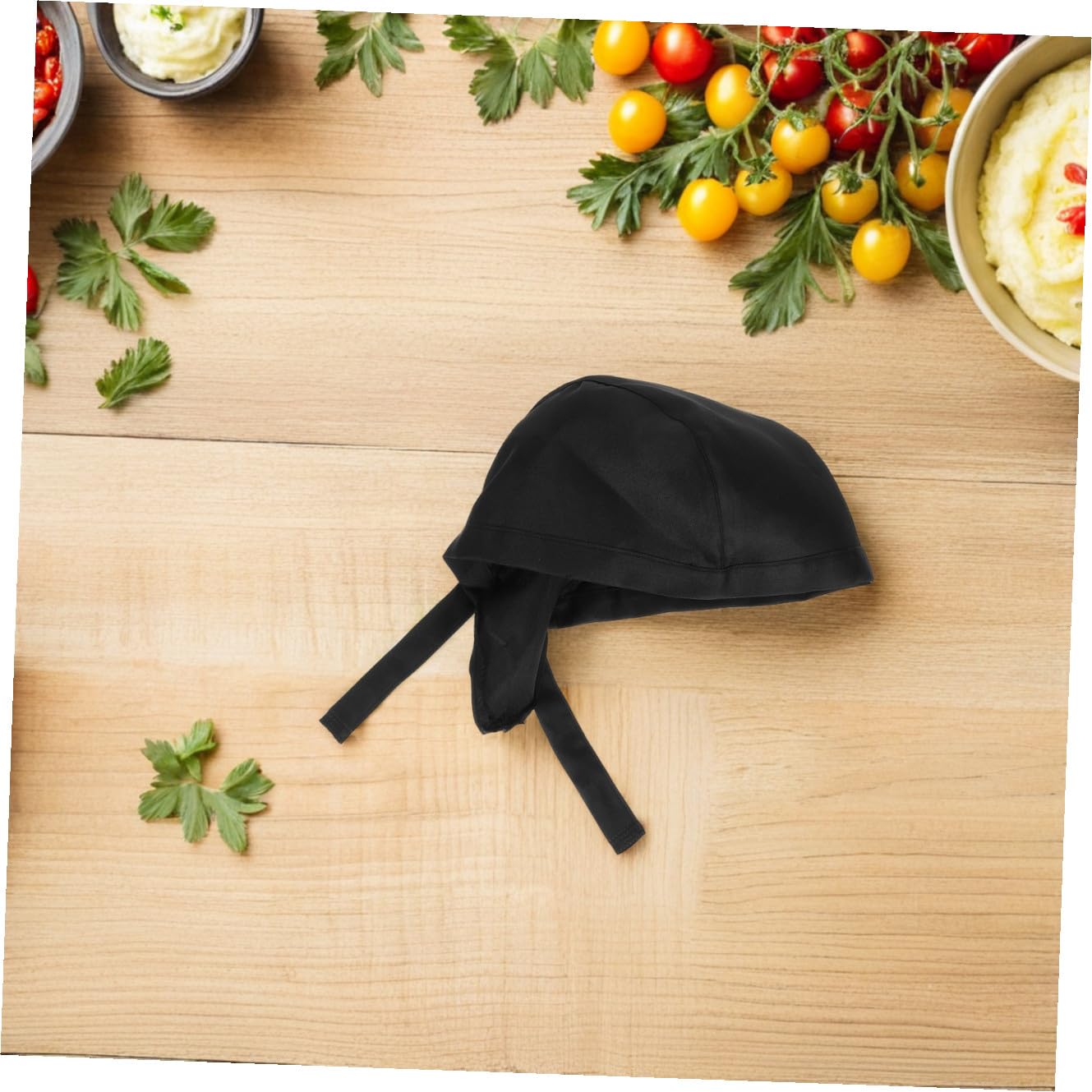 VANZACK 12 Piezas Gorros Chef Cocina Unisex Negro Cómodo Duradero para Catering Restaurante