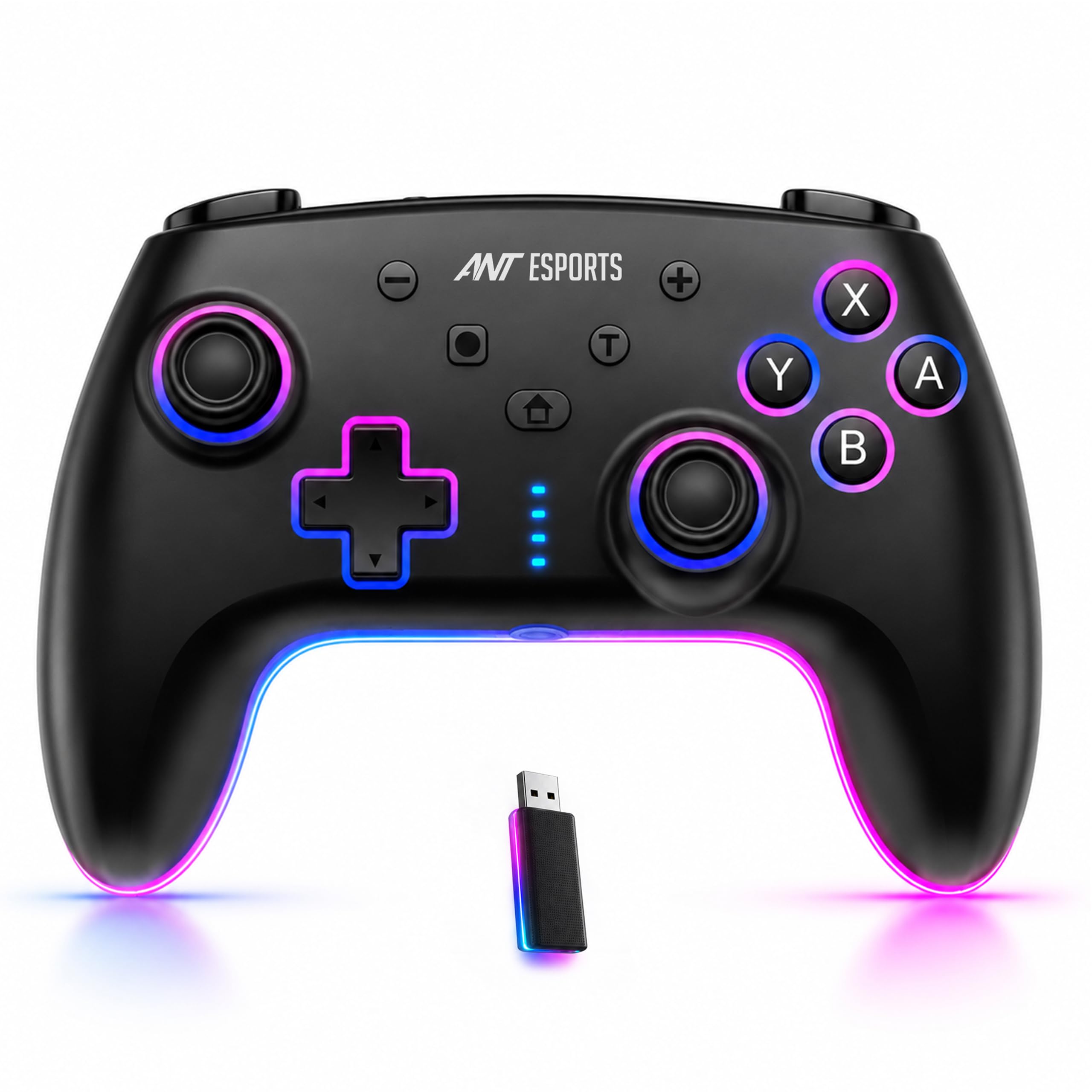 Ant Esports SupernovaLite Wireless Gaming Controller for PC|Android,iPhone,iPad&Smart TV with Bluetooth Connectivity|Turbo Function|Dual Vibration|RGB Lighting||Macro Controlsand 1-Year Warranty-Black-image-6