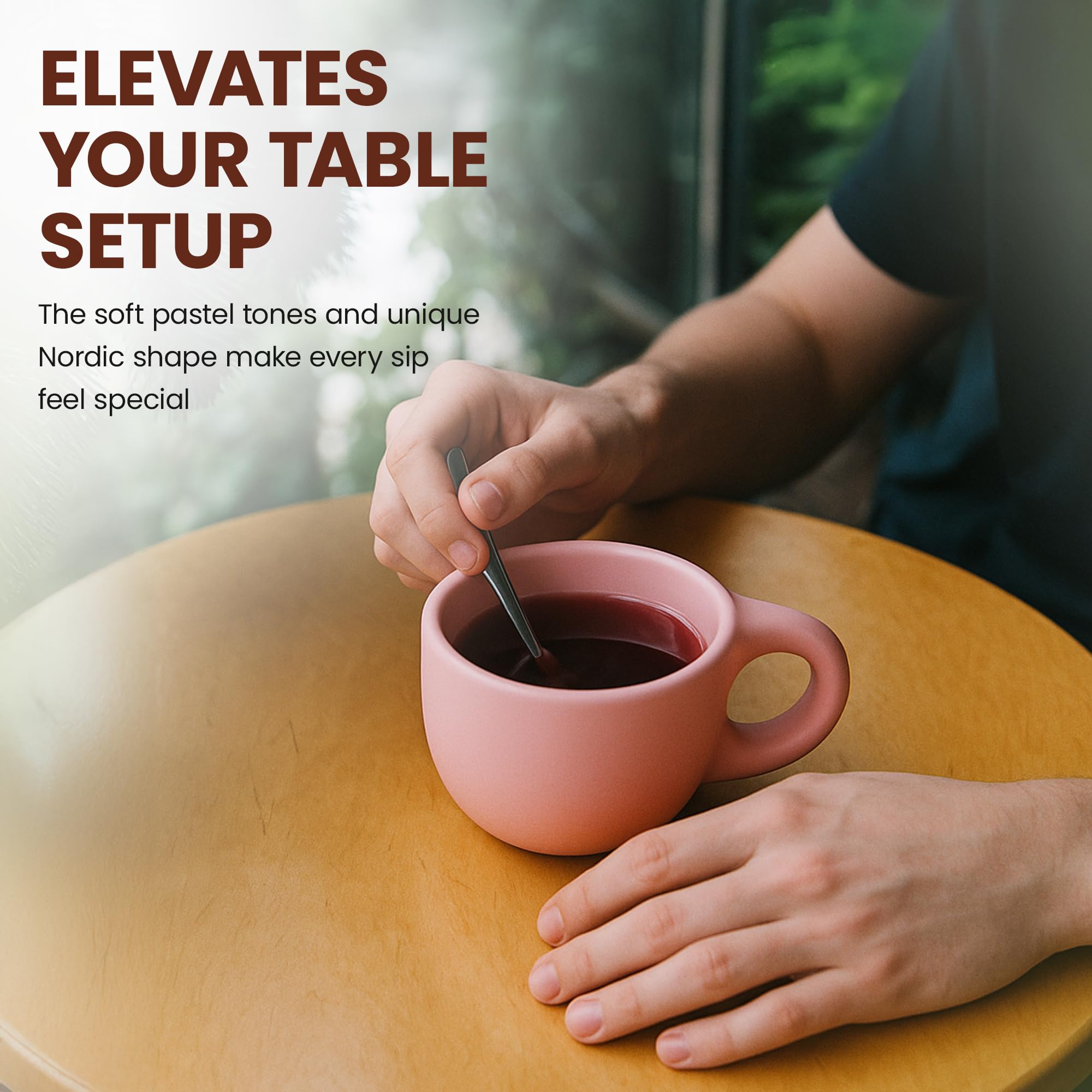 10oz Nordic Ceramic Mug with Saucer (Purple) thumbnail 7