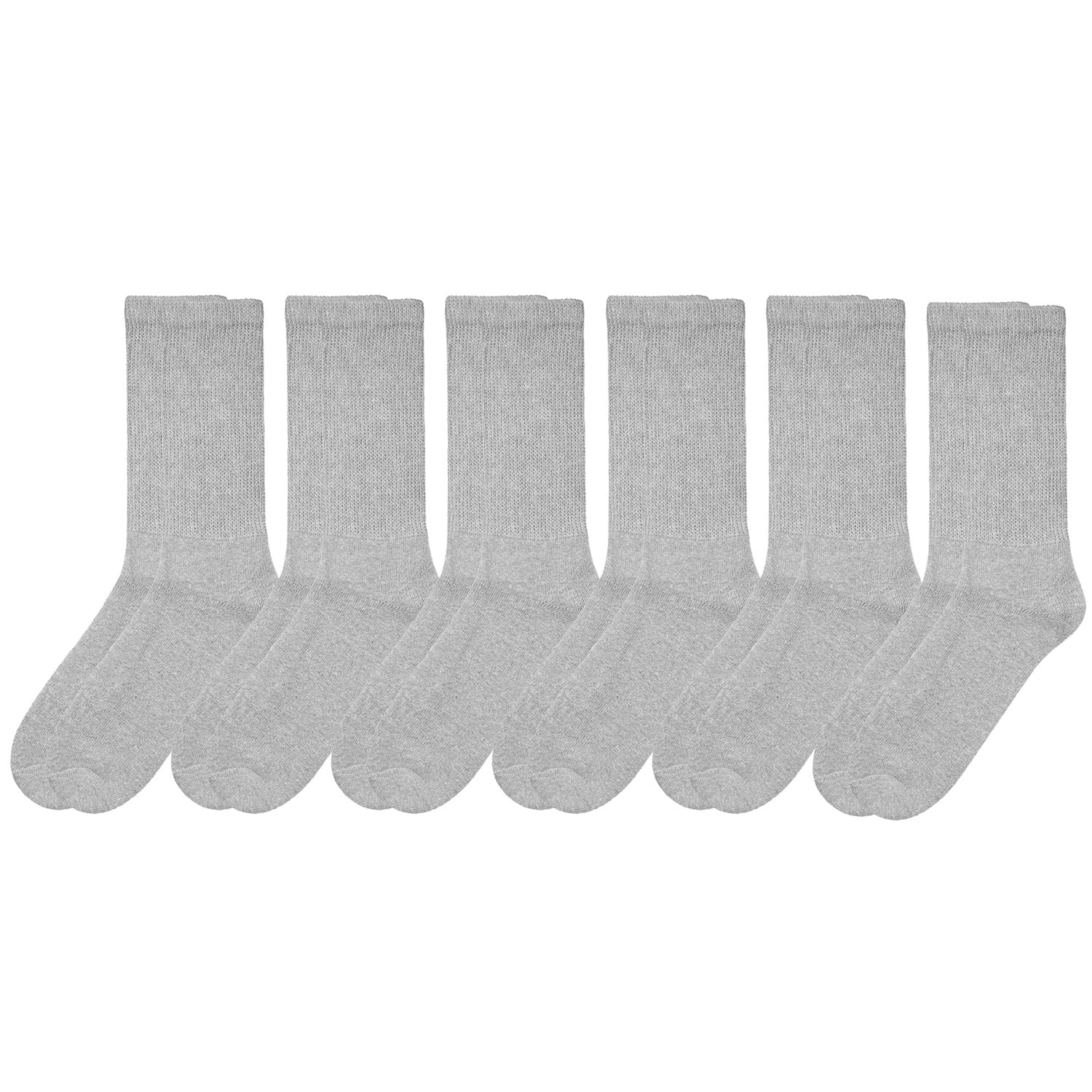 Falari Women Diabetic Socks Diabetes Edema and Circulatory Loose Fitting Cotton Crew Socks - 6 Pairs