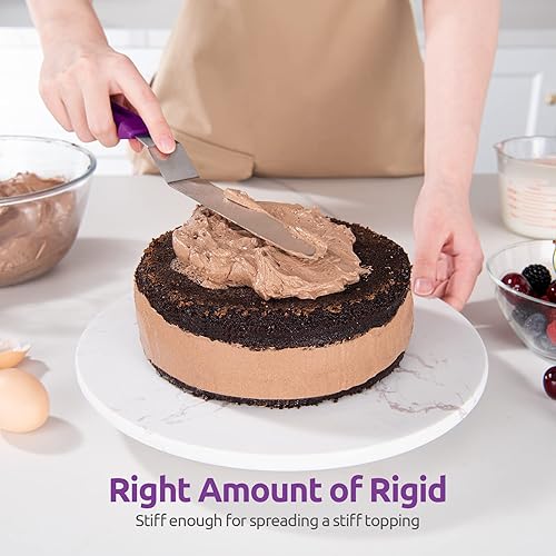 Miniatura 8 de U-Taste Espátula de glaseado de acero inoxidable 18/0 con mango de plástico de polipropileno y espátula de silicona mejorada de 600 ºF de alta