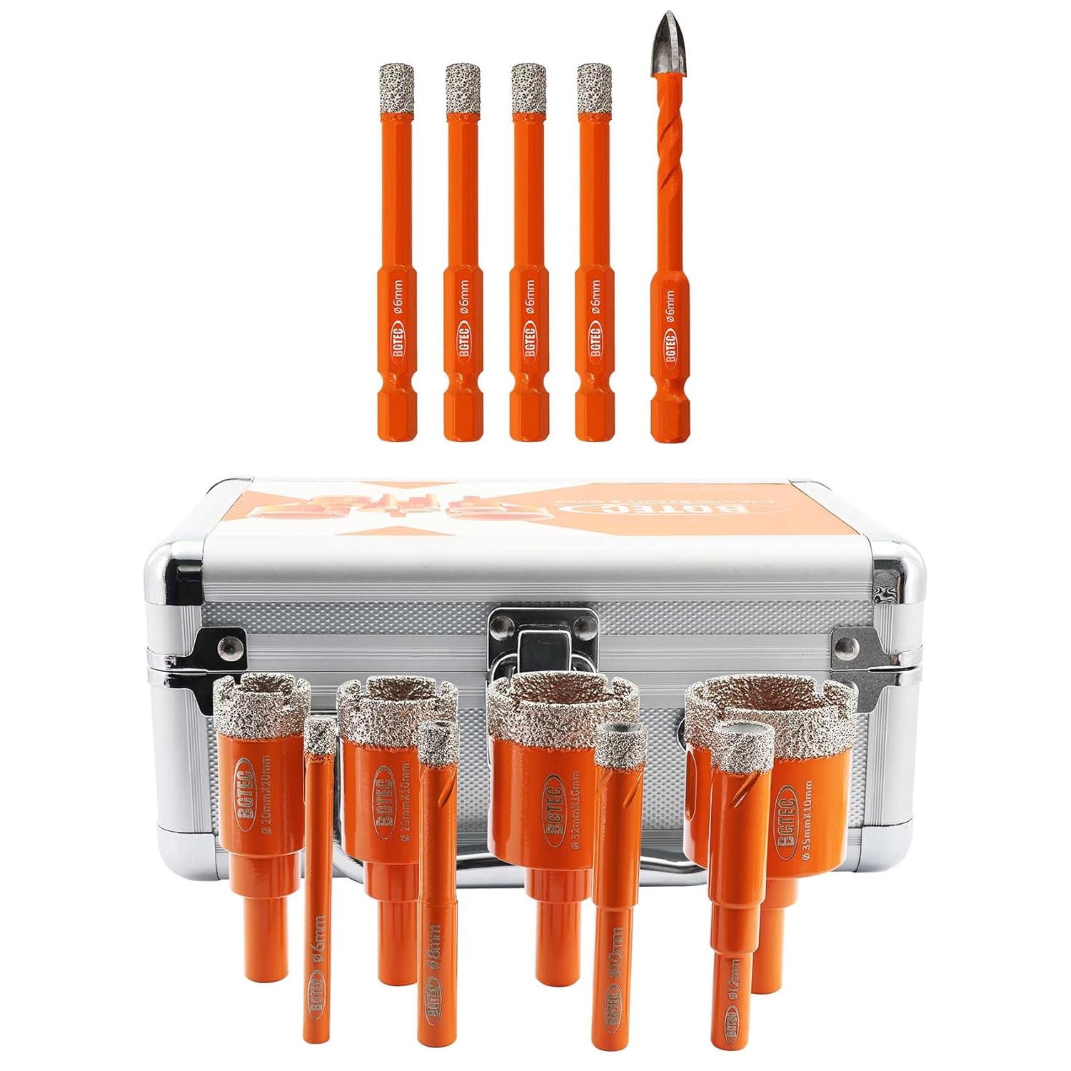 BGTEC Dry Diamond Drill Bits Set 5pcs and Dry Diamond Drill Bit Set 8pcs