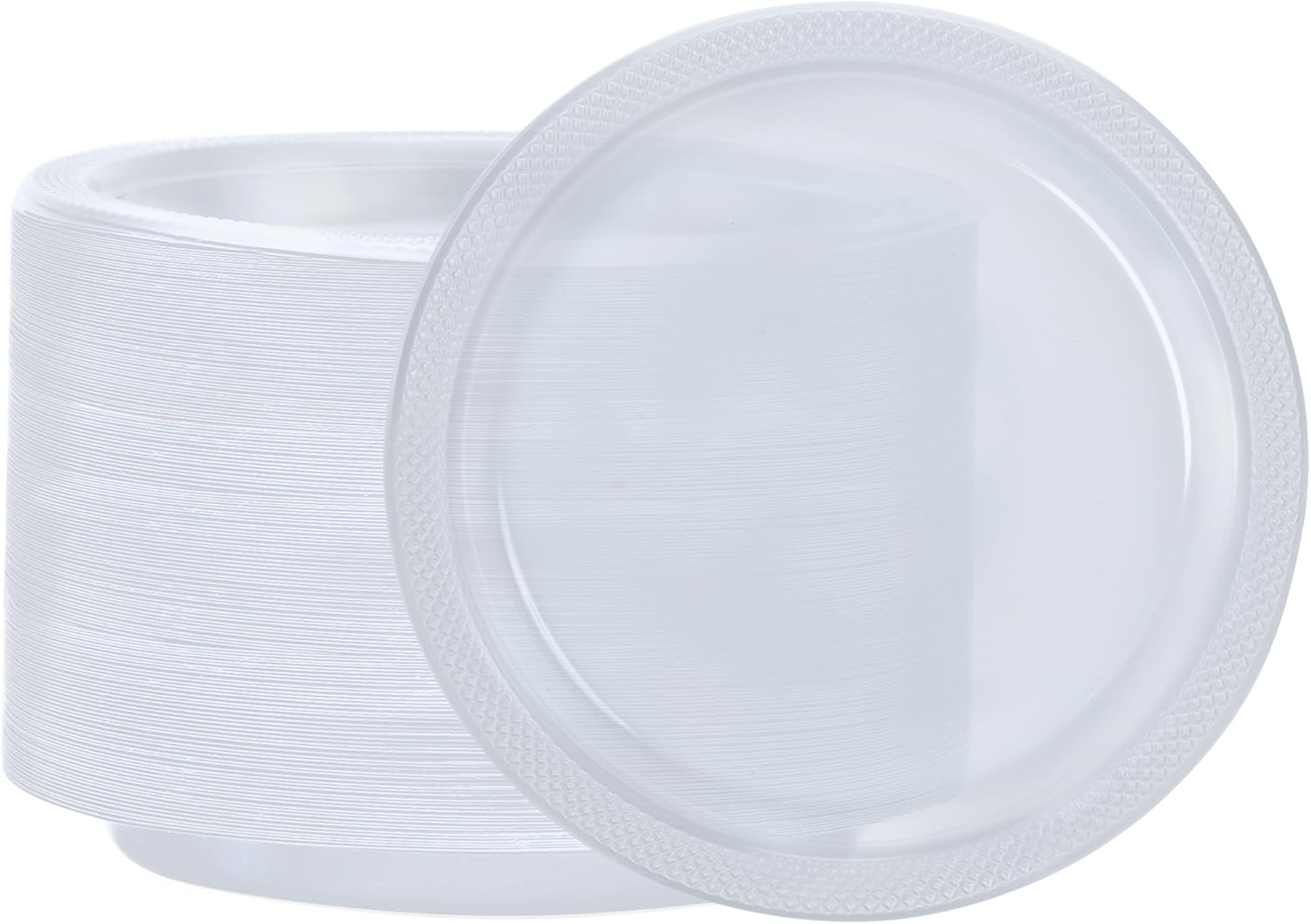 Hanna K. Signature Clear Plastic Plates 7 Inch 600 Count – Heavy Duty Disposable Dinner Plates Bulk for Catering, Weddings & Events