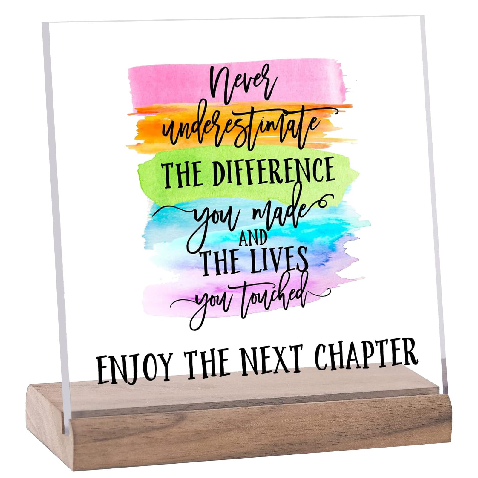 Donmnemb Acrylic Inspirational Desk Decorations, Farewell Decorations Party for Coworker Going Away Gifts for Women (Style4)