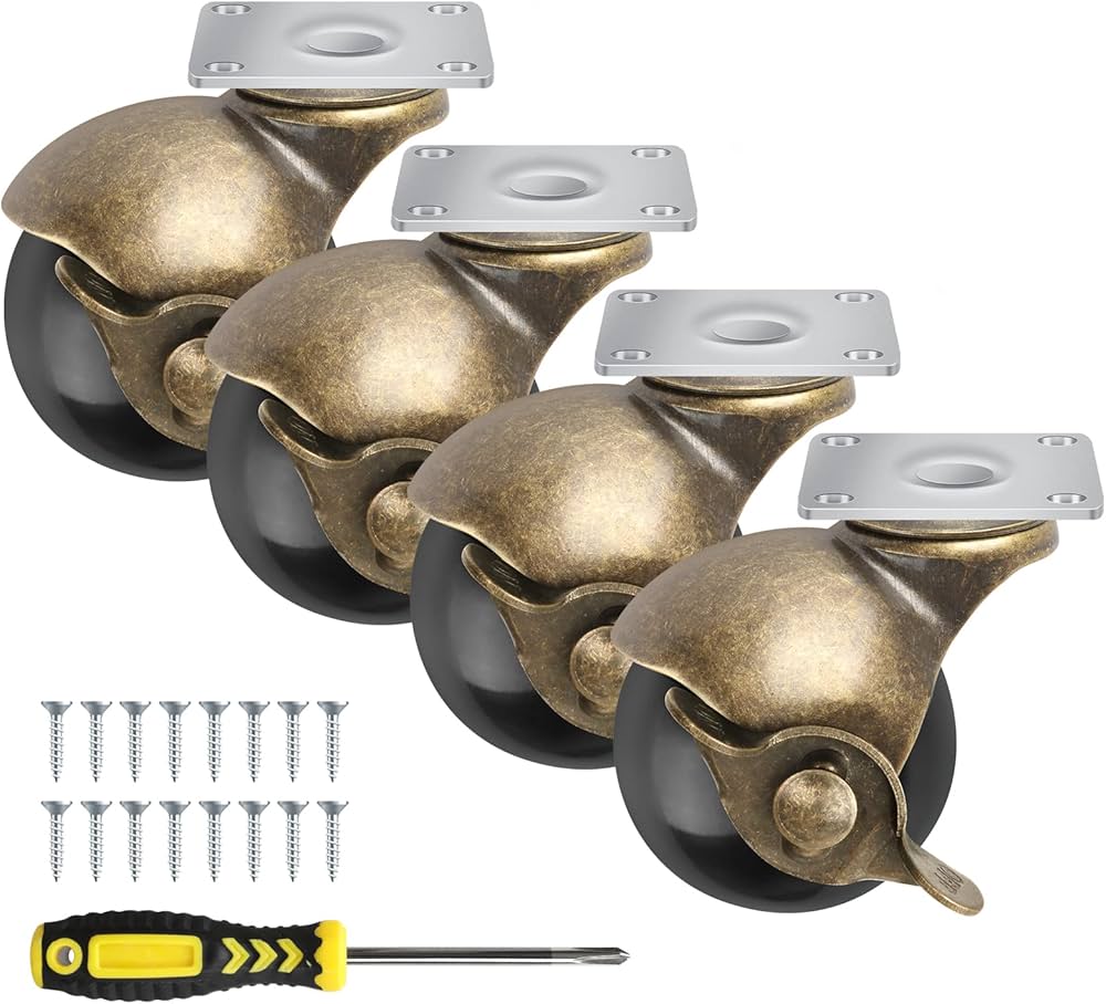 Amazon | ボールキャスター 車輪4個セット、200KG耐荷重ブレーキ