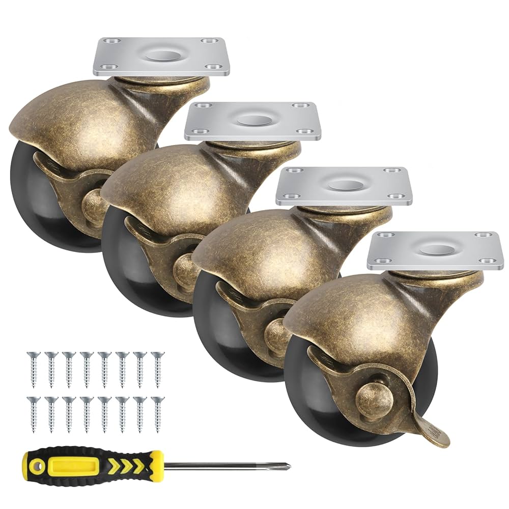 Amazon | ボールキャスター 車輪4個セット、200KG耐荷重ブレーキ