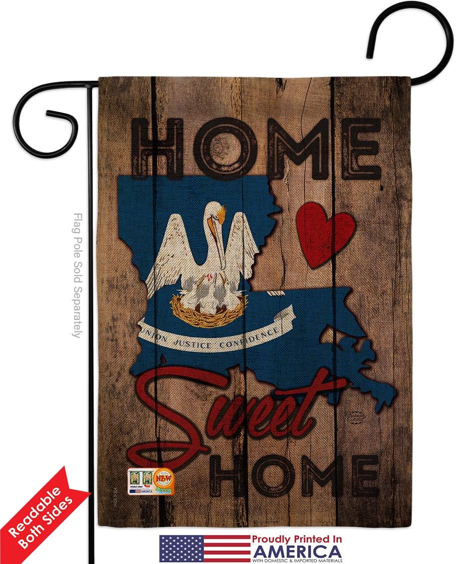 State Louisiana Home Sweet Burlap Garden Flag Americana States USA American Territories Republic Country Particular Area Small Decorative Gift Yard House Banner Double-Sided Made In 13 X 18.5