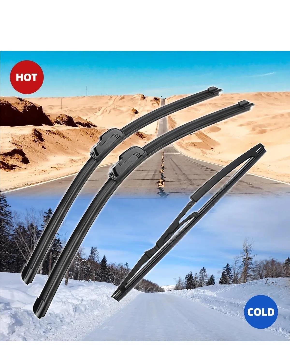Kit Tergicristalli 3-in-1 Compatibile con Fiat Punto 188 (1999-2005) | Anteriore 22"+18" + Posteriore 14" | Silenzioso