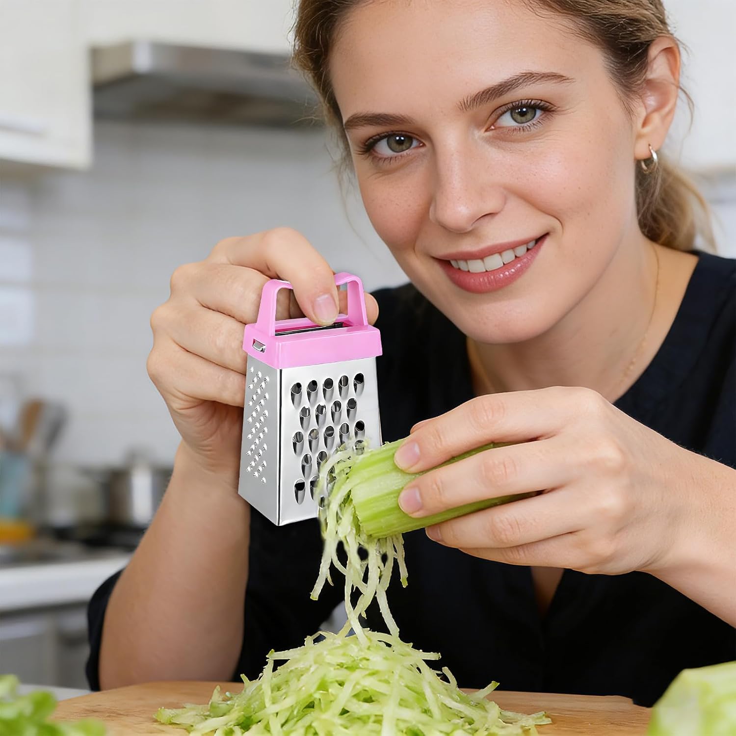6 Pack Mini Cheese Graters Stainless Steel Box Graters with Handles