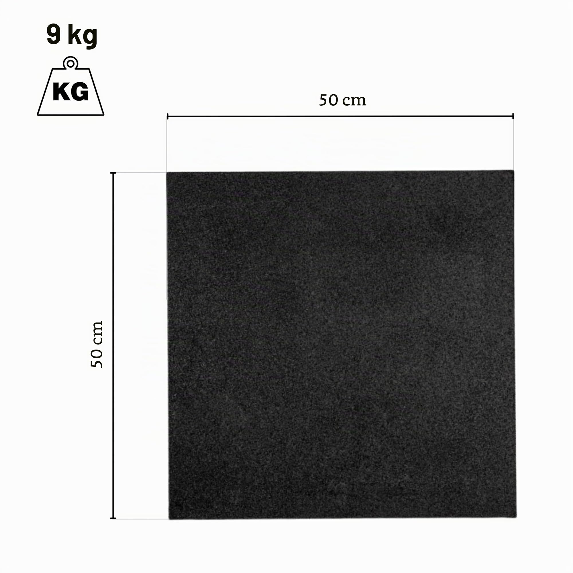Dalles en Caoutchouc 50x50x4 cm Sol Caoutchouté pour Salle de Sport, Revêtement Anti-traumatisme, Antidérapant, Musculation et Gym