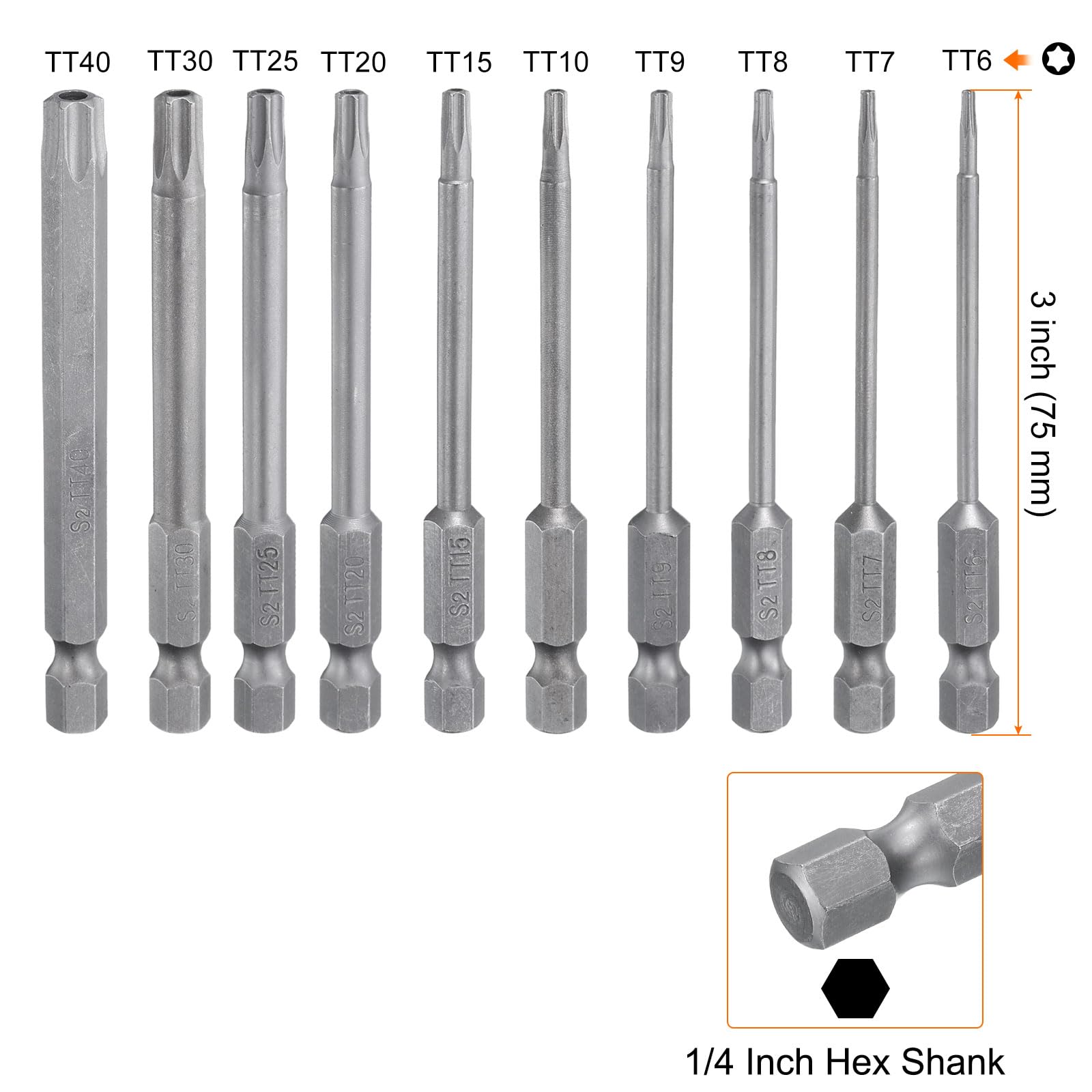 Sourcing Map T30 Torx Bitsatz – 1/4 Zoll, Magnetisch, Für Schrauber & Bohrer